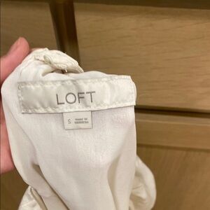 LOFT Ivory Satin Top